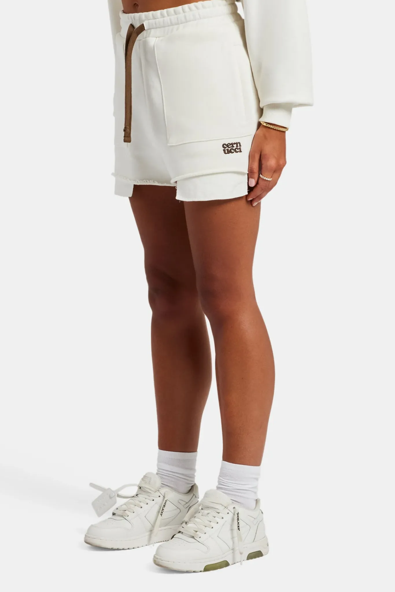 Women CLO-BOT Esportivo Embroidered Short - Off White