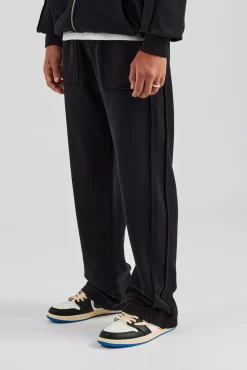 CLO-BOT-TRO Exposed Seam Straight Leg Jogger - Black