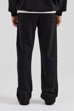 CLO-BOT-TRO Exposed Seam Straight Leg Jogger - Black