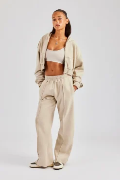 Women CLO-SET Exposed Seam Tracksuit - Stone