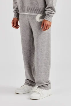 CLO-BOT-TRO-KTW Fluffy Intarsia C Jogger - Grey