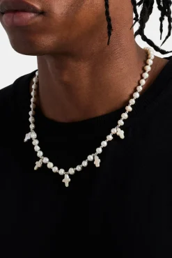 JWL-NECK-PRL Freshwater Pearl Cross Necklace