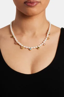 Women JWL-NECK-PRL Freshwater Pearl Drop Gem Necklace