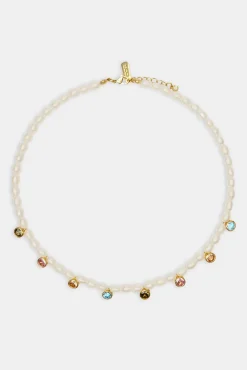 Women JWL-NECK-PRL Freshwater Pearl Drop Gem Necklace