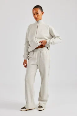 Women CLO-SET Funnel Neck Zip Through Tracksuit - Ash Grey