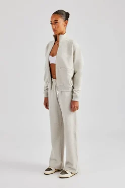 Women CLO-SET Funnel Neck Zip Through Tracksuit - Ash Grey