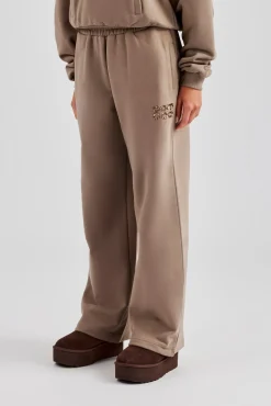 Women CLO-BOT-TRO Glitter Applique Wide Leg Jogger - Taupe