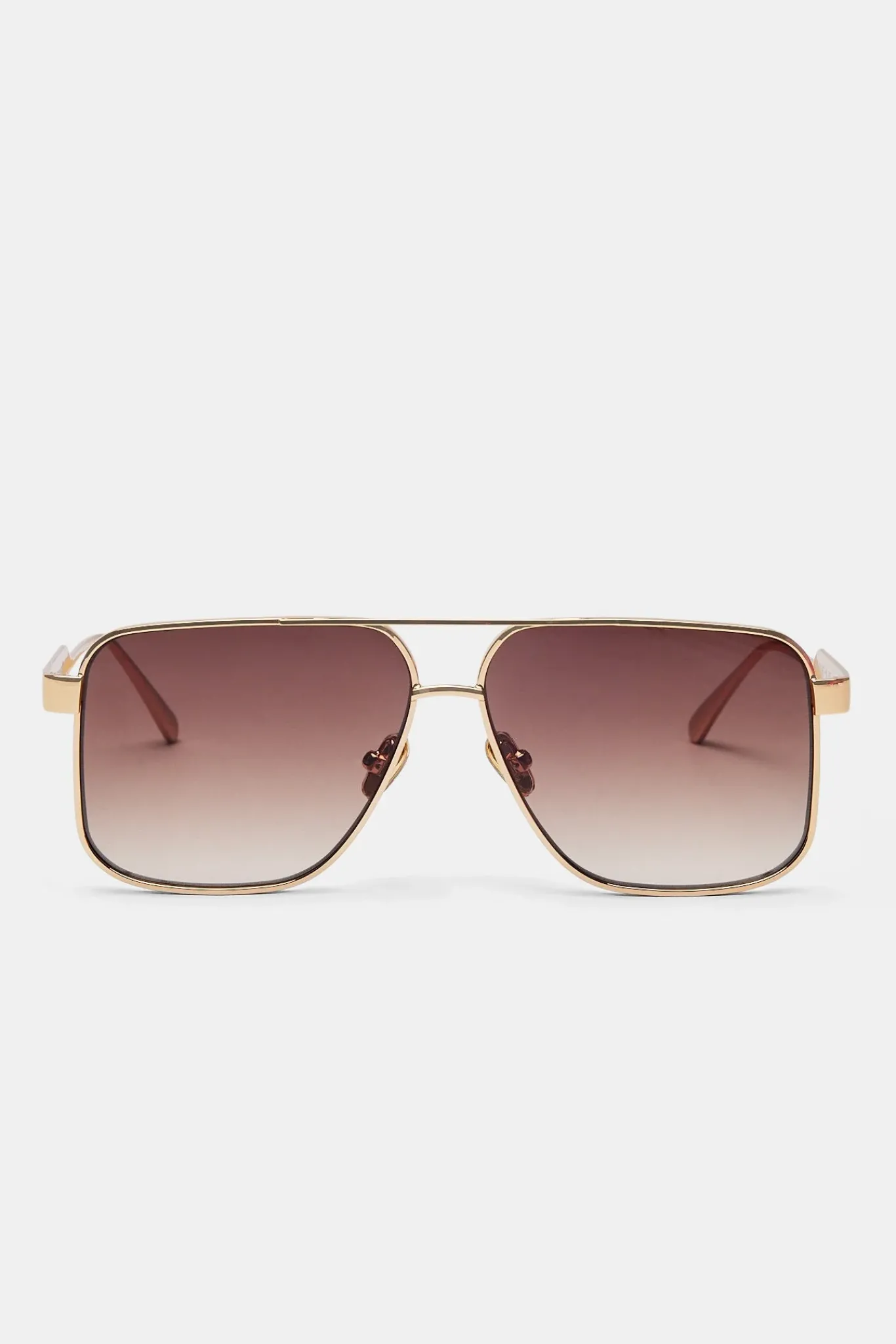 Women CLO-ACC Gold Aviator Sunglasses - Brown