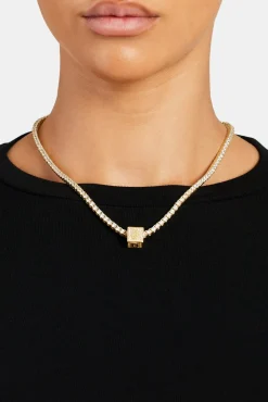 Women JWL-PEND Gold Plated Iced B Letter Block Pendant