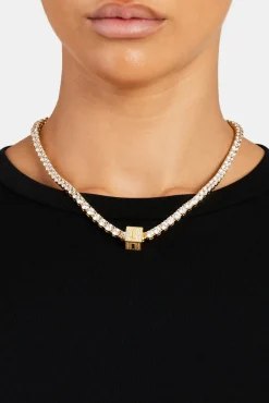 Women JWL-PEND Gold Plated Iced I Letter Block Pendant