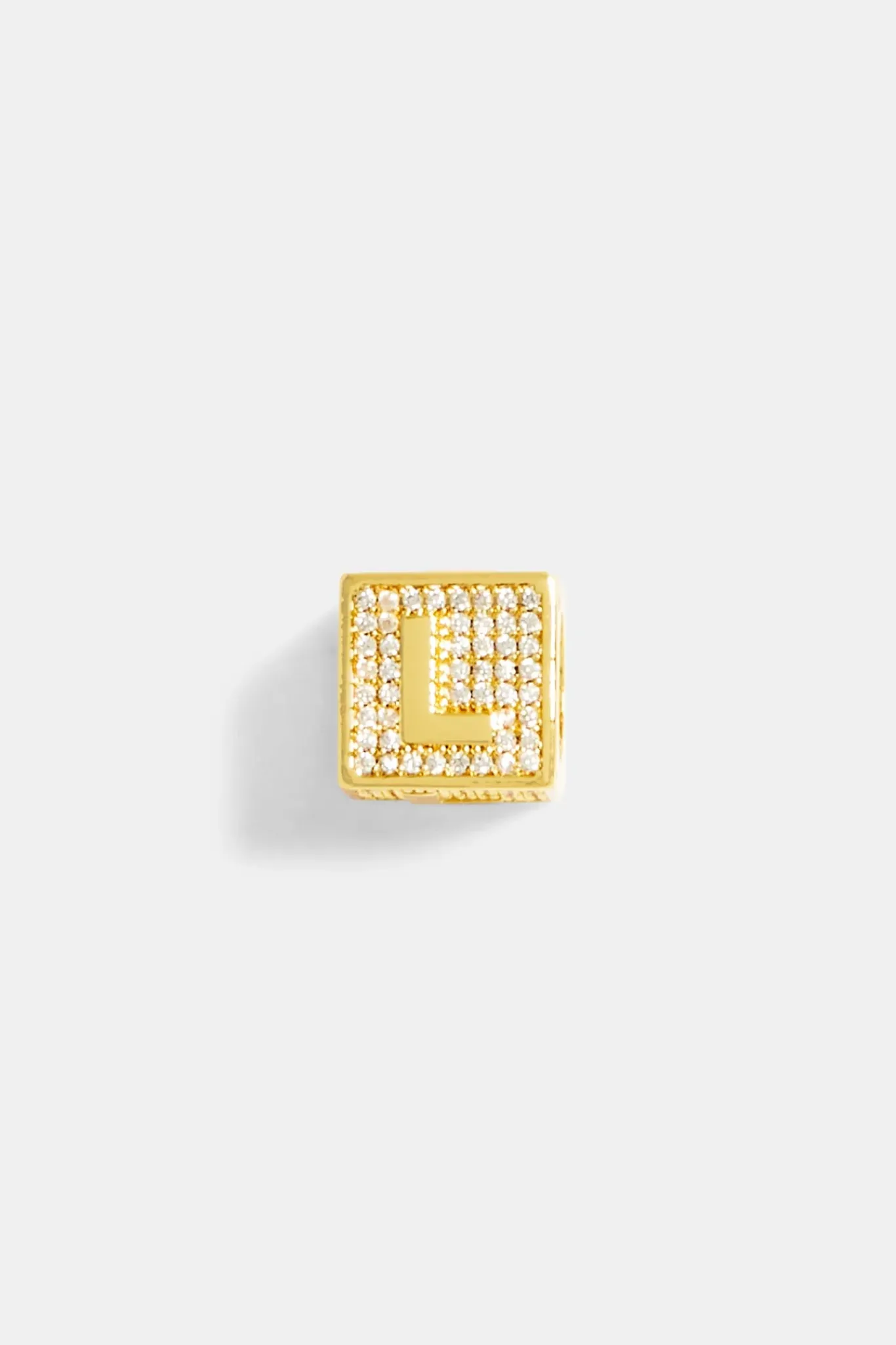 Women JWL-PEND Gold Plated Iced L Letter Block Pendant