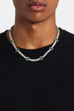 JWL-CHN Green Motif Tennis Chain