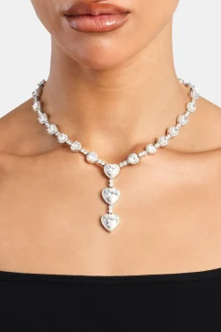 Women JWL-CHN Heart Drop Chain - White