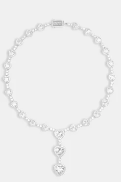 Women JWL-CHN Heart Drop Chain - White