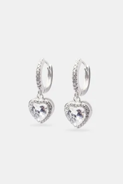 Women JWL-EAR Heart Drop Earrings - White