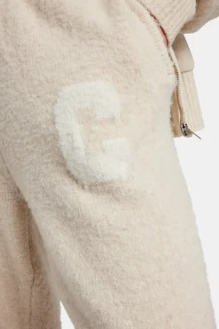 Women CLO-SET-KTW Hooded Zip Through Knitted Tracksuit - Oatmeal