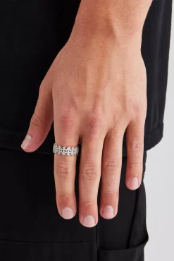 JWL-RNG Iced Alternating Cross Ring - 8mm