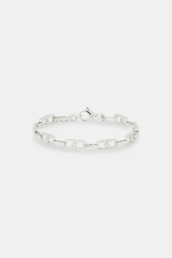 Women JWL-BRA Iced & Polished Link Bracelet - 6mm