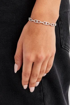 Women JWL-BRA Iced & Polished Link Bracelet - 6mm