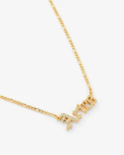 Women JWL-NECK Iced Aries Zodiac Necklace - Gold