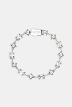 JWL-BRA Iced Baguette & Square Stone Bracelet - 8mm