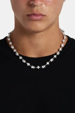 JWL-CHN Iced Baguette & Square Stone Chain - 8mm