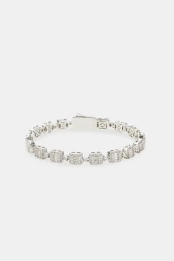 JWL-BRA Iced Baguette Cluster Bracelet