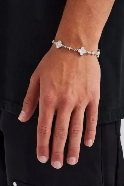 JWL-BRA Iced Baguette Motif Bracelet - 10mm