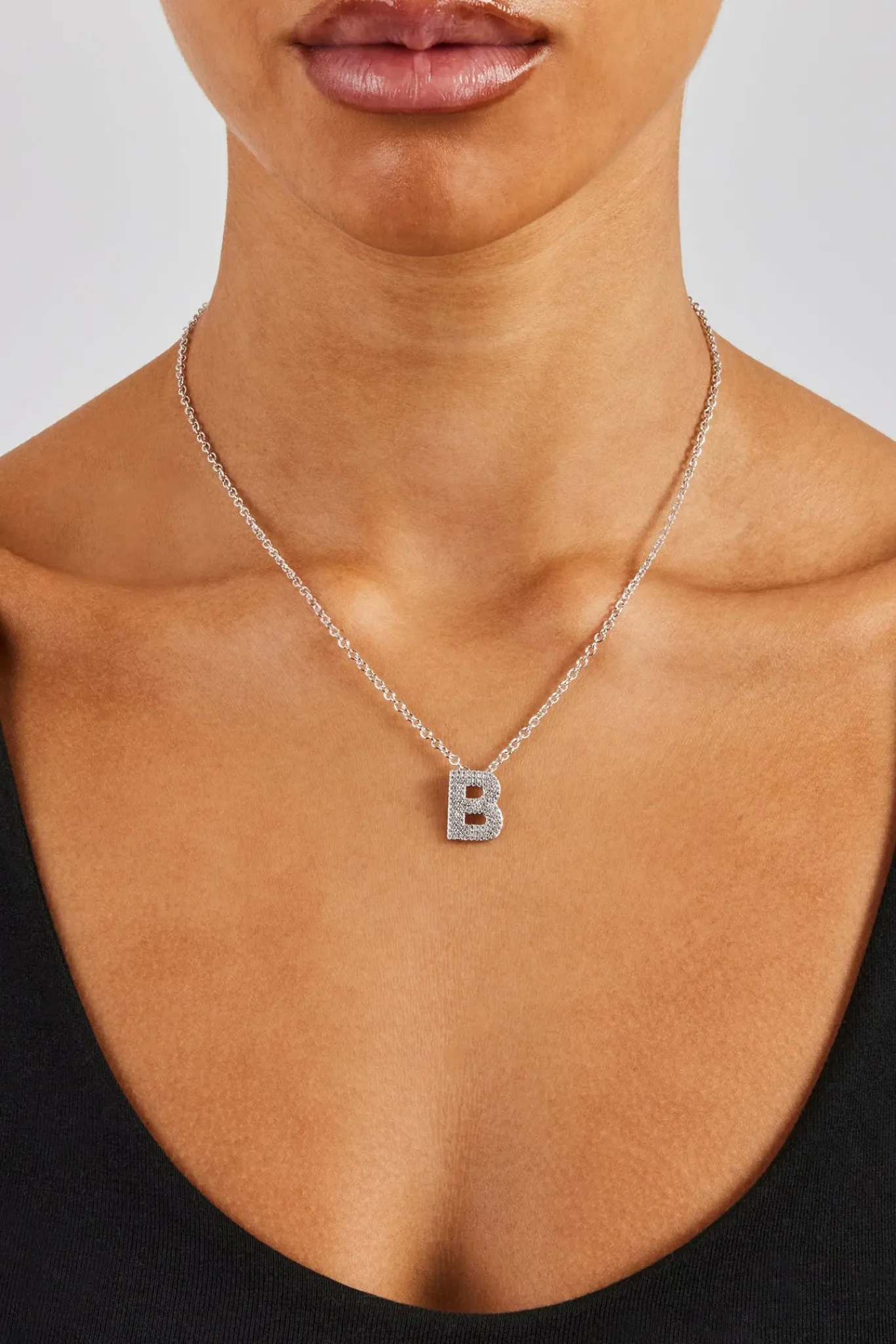 Women JWL-PEND Iced Balloon Letter Necklace - 20mm