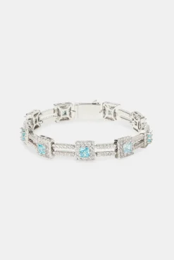 JWL-BRA Iced Blue Double Row Tennis Bracelet - 10mm