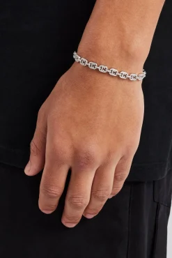 JWL-BRA Iced C Coffee Bean Link Bracelet - 6mm