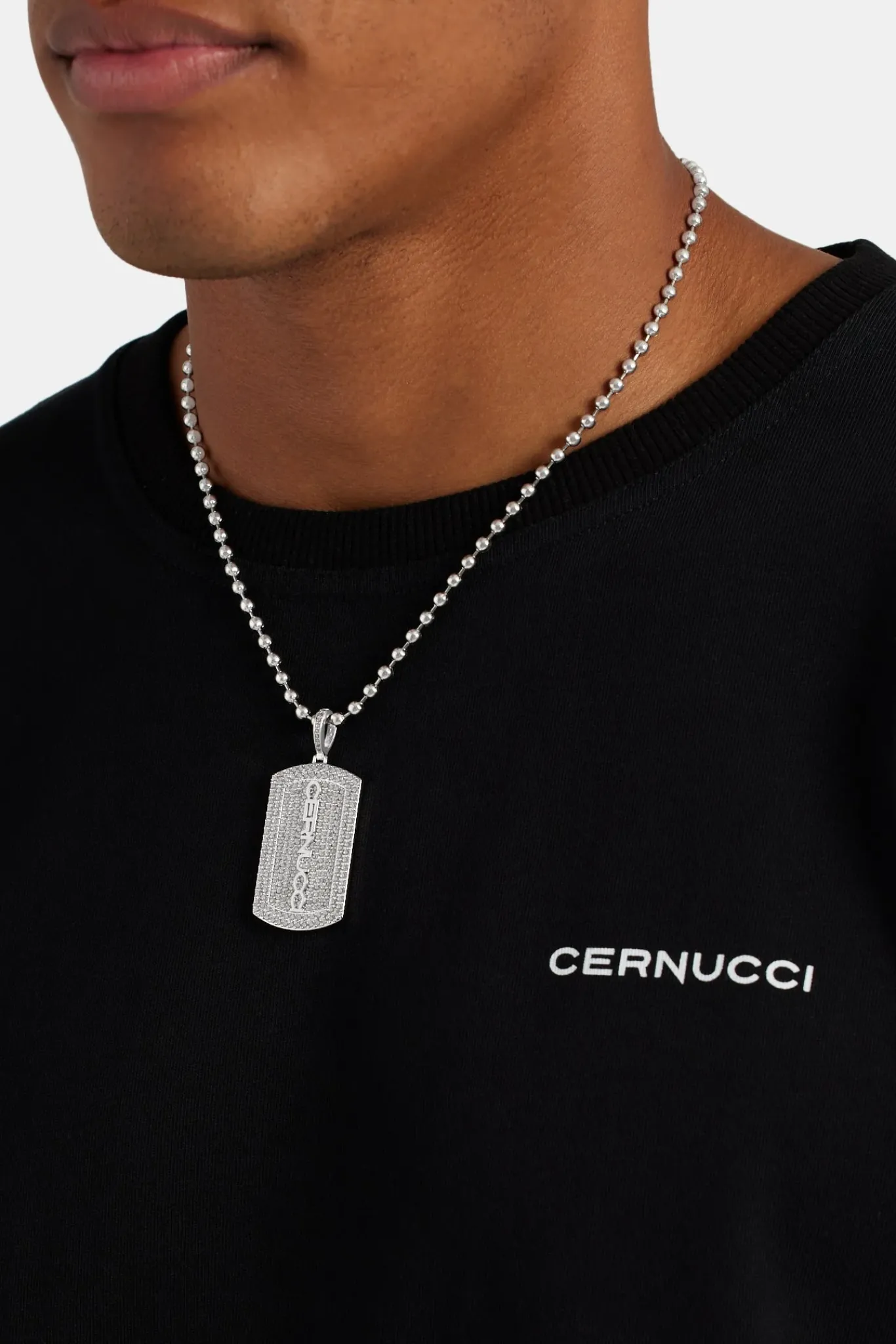 JWL-PEND Iced Cernucci Dog Tag