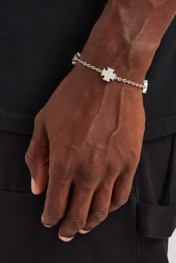 JWL-BRA Iced Cross Motif Bracelet - 10mm