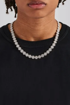 JWL-CHN Iced Cross Motif Chain - 10mm