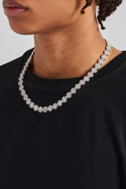 JWL-CHN Iced Cross Motif Chain - 10mm