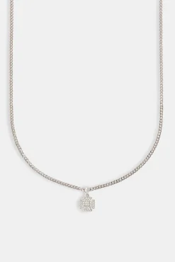 JWL-PEND Iced Cross Motif Cuban Necklace - 10mm