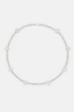 JWL-CHN Iced Cross Motif Tennis Chain - 3mm