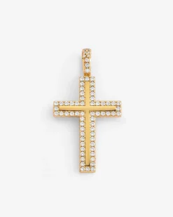 JWL-PEND Iced Cross Pendant - Gold