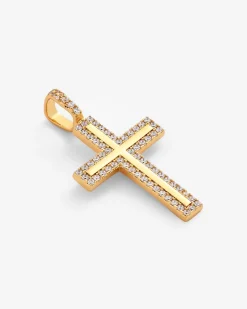 JWL-PEND Iced Cross Pendant - Gold