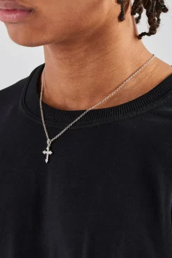 JWL-NECK Iced Cross Pendant Necklace - 25mm