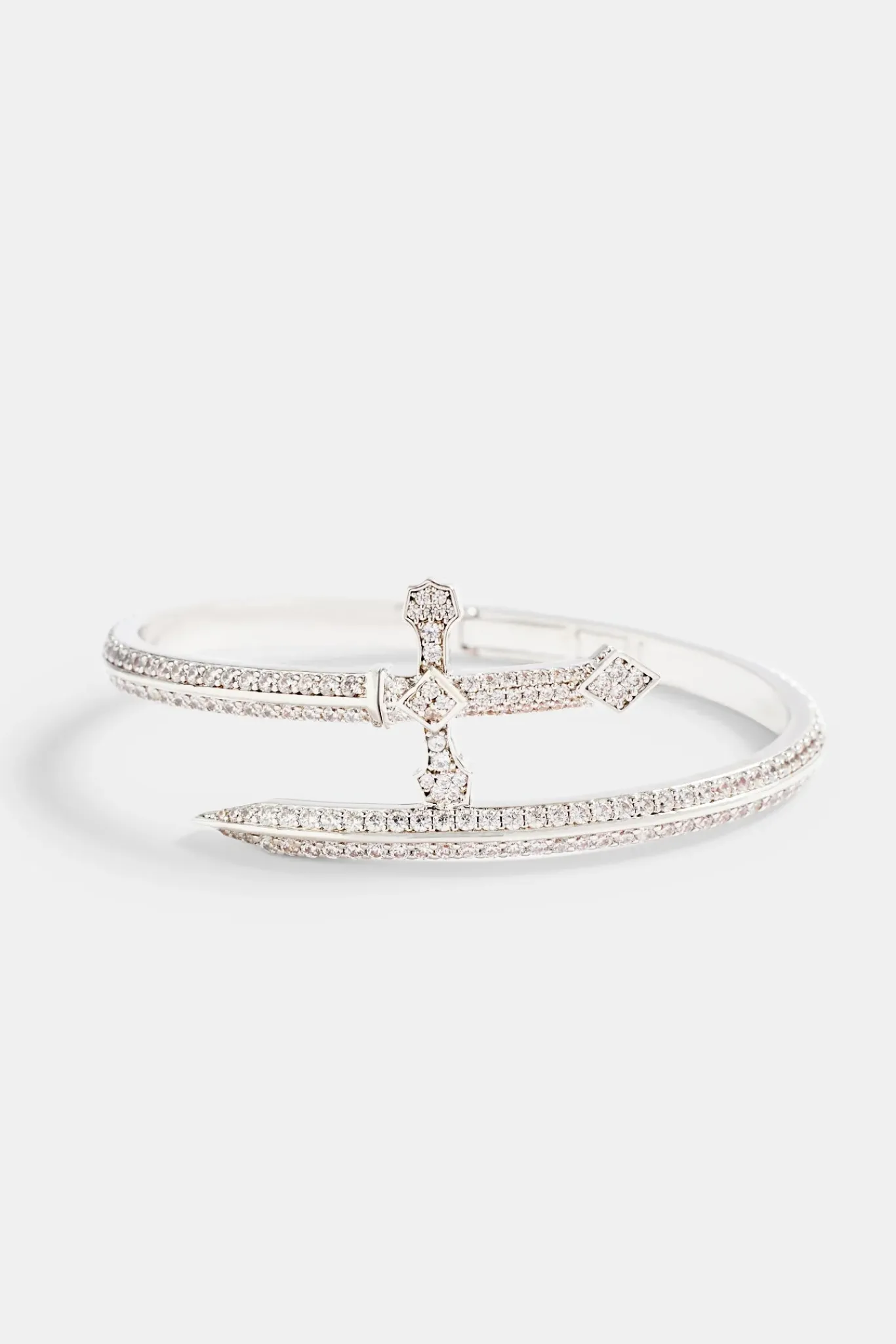 JWL-BRA Iced CZ Pave Cross Bangle