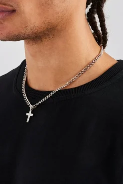 JWL-CHN Iced Drop Cross Cuban Chain - 5mm