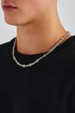 JWL-CHN Iced Floral Motif Chain - 8mm
