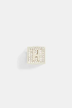 JWL-PEND Iced H Letter Block Pendant