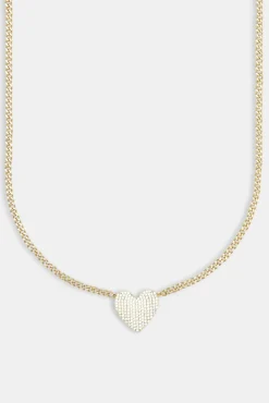 Women JWL-NECK Iced Heart Necklace - Gold