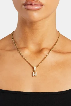 Women JWL-PEND Iced Mini Bubble Pendant & Micro Cuban Chain - Gold
