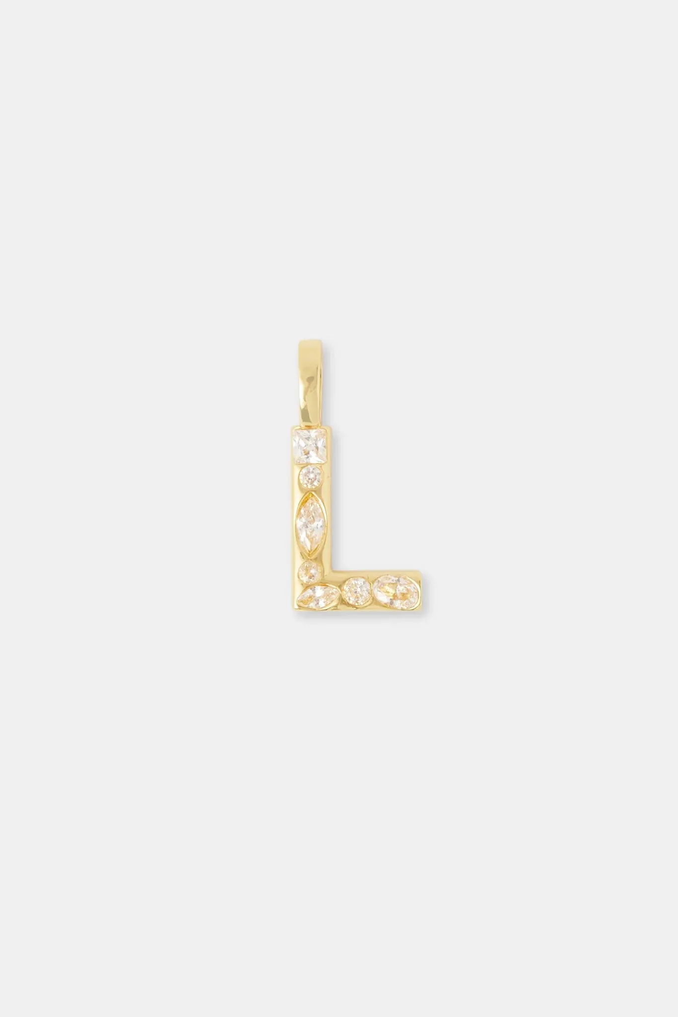 Women JWL-PEND Iced Mixed Stone Letter Pendant & Rope Chain