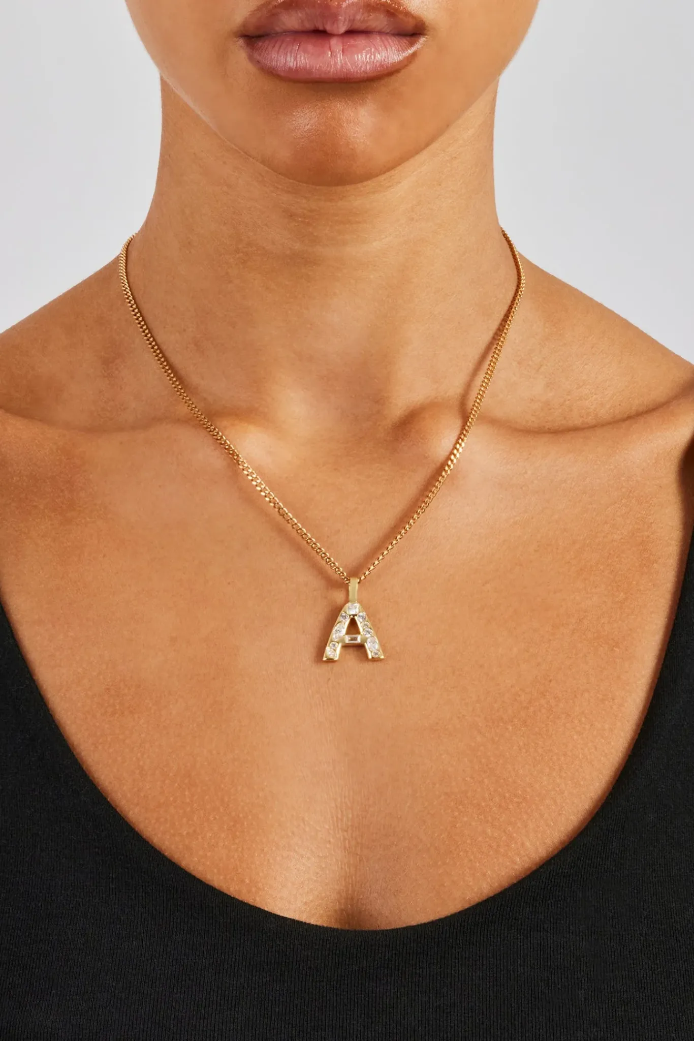 Women JWL-PEND Iced Mixed Stone Letter Pendant - 25mm