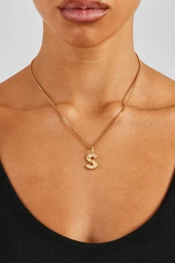 Women JWL-PEND Iced Mixed Stone Letter Pendant - 25mm