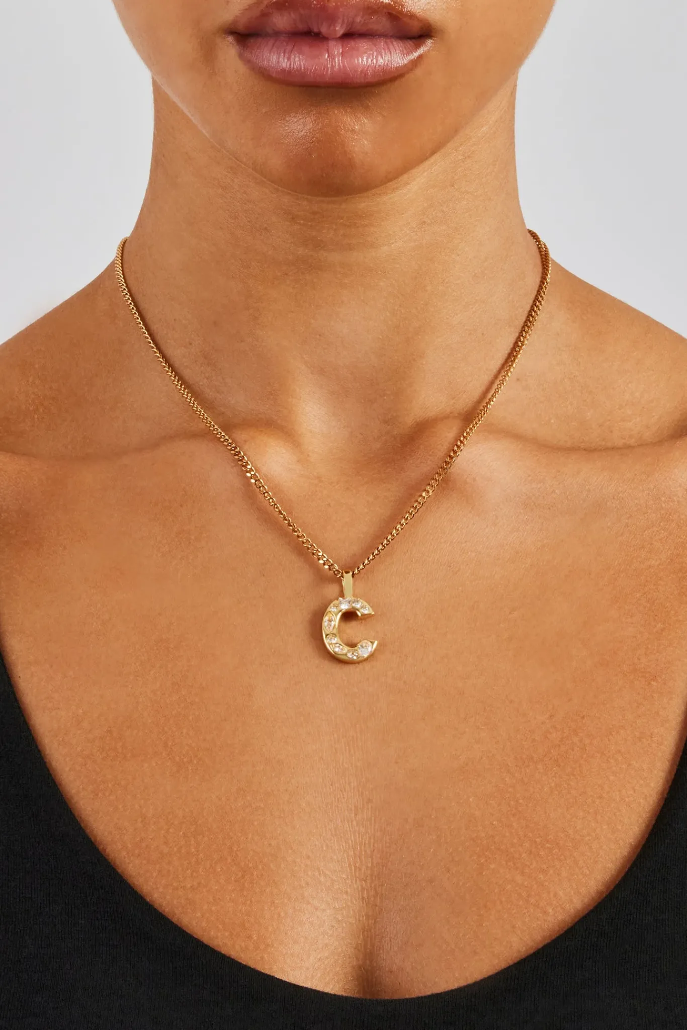 Women JWL-PEND Iced Mixed Stone Letter Pendant - 25mm